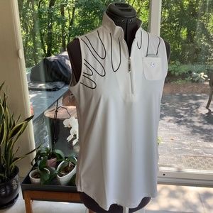 White sleeveless Jamie Sadock golf shirt NWT